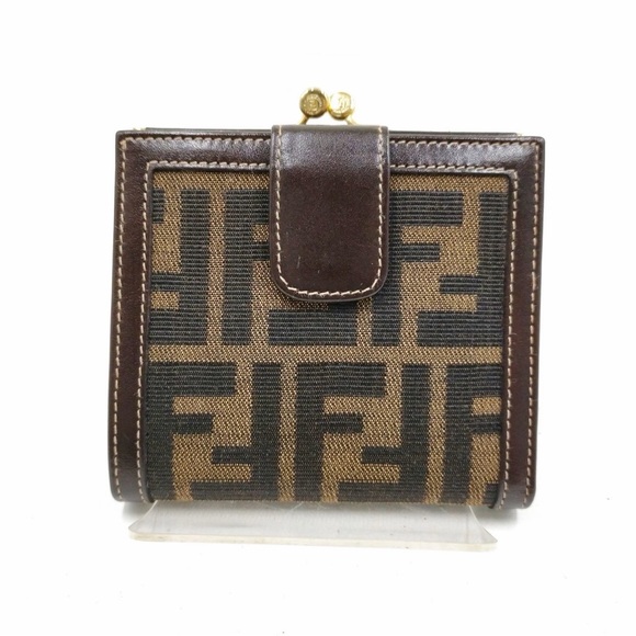 Fendi Brown and Black Logo Wallet
